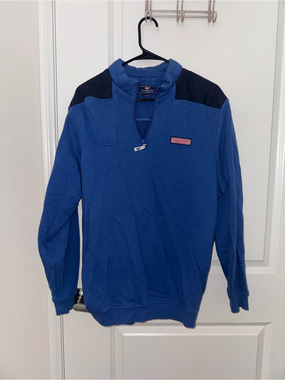 Vineyard Vines Royal Blue Quarter-Zip with Navy Logo Patch